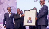 L to R: Ernest Egyir, Summit Founder, President Akufo-Addo and Edward Effah, Fidelity Bank Founder