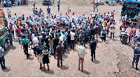 Demonstrators at the Municipal Assembly