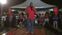 Former President, John Dramani Mahama speaking at North Tongu