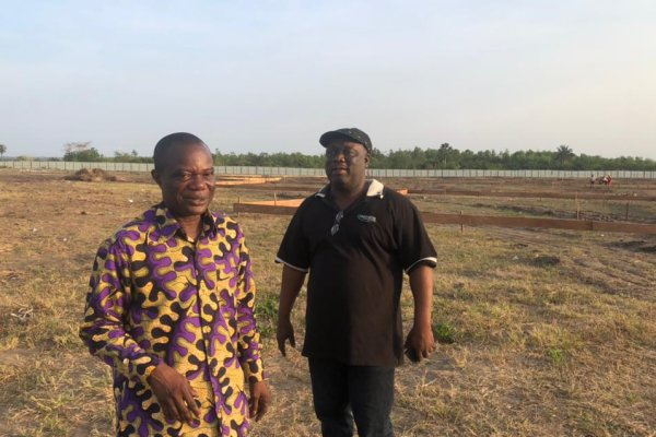 Akatsi South MCE, Kofitsey Martin Nyahe (in African print attire)