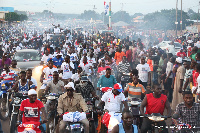 Massive crowd welcomes Akufo-Addo to Tamale