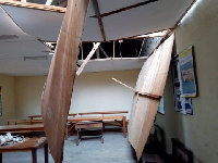 The roof of a school in Okorase community destroyed by the rain