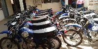 The motorcycles which were given to the extension officers in Sissala