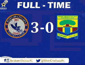 Berekum Chelsea earned their first 3 points over Hearts of Oak