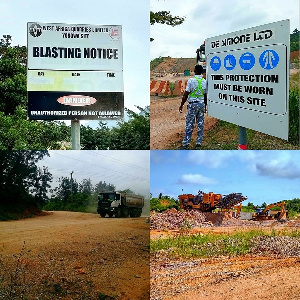 Limestone quarry sites in the Krobo area