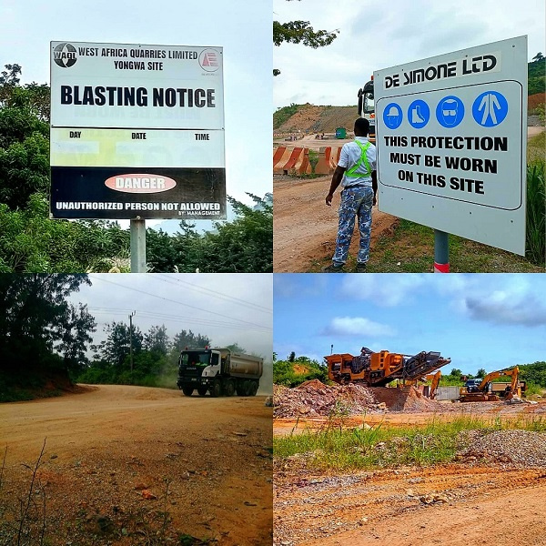 Limestone quarry sites in the Krobo area