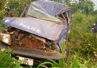 The mangled service vehicle