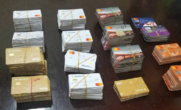 Some of the ATM cards retrieved from the suspect