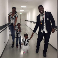 Ghana and Juventus midfielder Kwadwo Asamoah with family