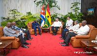 Dr. Mahamudu Bawumia, Vice President with the President of Cuba, Miguel Diaz-Canel and delegates