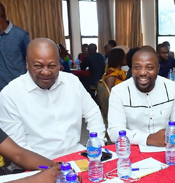 Ibrahim Adams Mumuni with former president, John Mahama