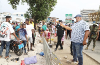 Henry Quartey during the evacuation