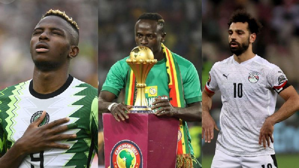 Victor Osimhen, Sadio Mane and Mohamed Salah