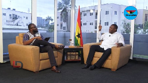 Hassan Ayariga (R) speaking on The Lowdown show