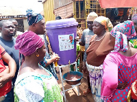 The handwashing kits was presented to patrons of Salaga old market and Salaga bus station