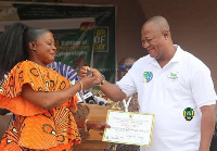 Mayor of Kumasi, Hon Samuel Pyne in a discussion with one of the participants