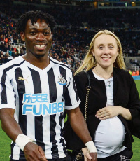 Christian Atsu and Claire Rupio