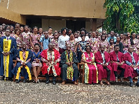 Prof Ohene Afoakwa (2nd from left) in group photograph with dignitaries and matriculants