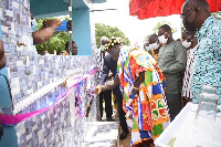 Kontihene of Pepease, Nana Aboagye Nketia II, unveiling the boreholes