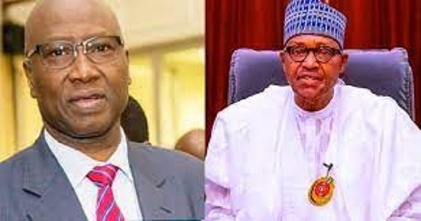 SGF Boss Mustapha and Nigeria's President Muhammadu Buhari