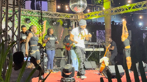 Hezron with his dancers and backing vocalists during the launch of his album