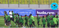 Super Eagles take a group photo