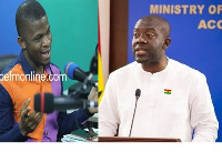 Sammy Gyamfi, National Communications Officer of NDC and Kojo Oppong Nkrumah, Information Minister