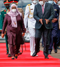 President Samia Suluhu Hassan with  President Uhuru Kenyatta