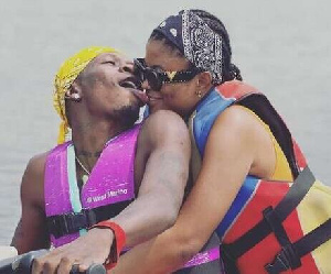 Shatta Wale with his girlfriend