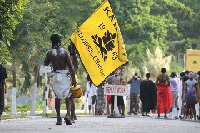 Students of Unity Hall, embarking on one of their traditions