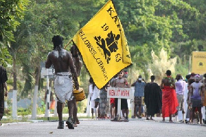 Students of Unity Hall, embarking on one of their traditions