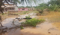 The rains submerged about five houses