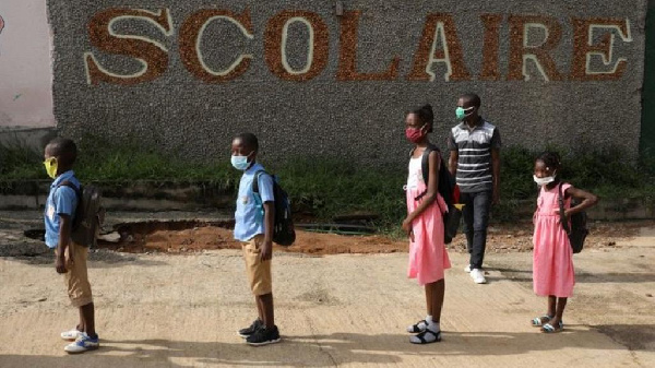 File photo of school kids observing COVID protocols