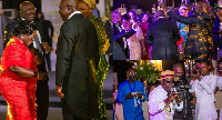 Otumfuo Osei Tutu II and Vice president Bawumia together with their spouses hit the dancefloor