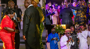 Otumfuo Osei Tutu II and Vice president Bawumia together with their spouses hit the dancefloor