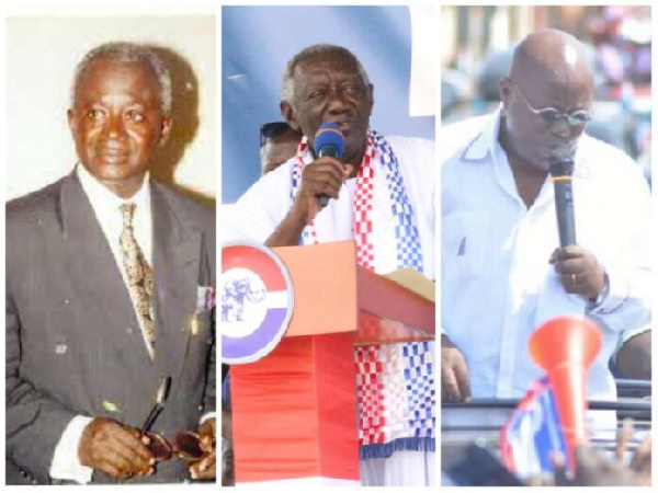 Albert Adu Boahen, Nana Akufo-Addo and John Agyekum Kufuor have all held the NPP flagbearership