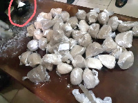 The missing suspected cocaine is the item circled in red