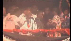 Nana Akufo-Addo was addressing party supporters when the stage caved in