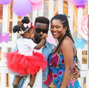 Sarkodie with his wife and daughter