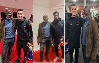 Gabby hangs out with Arsenal players at Emirates Stadium after Spurs game