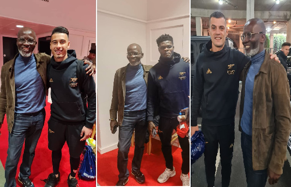 Gabby hangs out with Arsenal players at Emirates Stadium after Spurs game