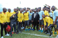 President Nana Addo Dankwa Akufo-Addo with the Black Stars