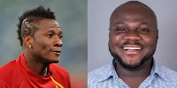 Asamoah Gyan and journalist Anthony Osarfo