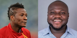 Asamoah Gyan and journalist Anthony Osarfo