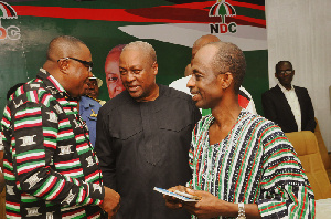 Comrade Francis Eshun with John Mahama and Asiedu Nketia