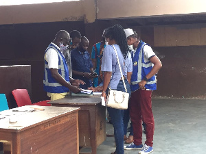 File Photo: Presiding officers at a polling station