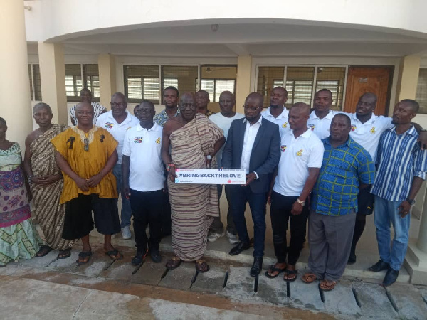 Kurt Okraku and members of the technical team paid a courtesy call on Osabarima Kwesi Atta II