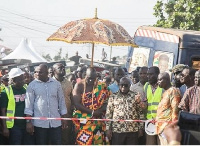 President Akufo-Addo inspecting Odaw drain works