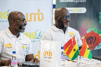 CEO of UMB Nana Dwemoh Benneh with the CEO of SIC Life Mr. Kweku Appiah Menka