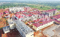 Aerial shot of the Afari Military Hospital in the Ashanti Region